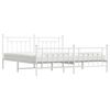 vidaXL Metal Bed Frame without Mattress with Footboard White 200x200cm