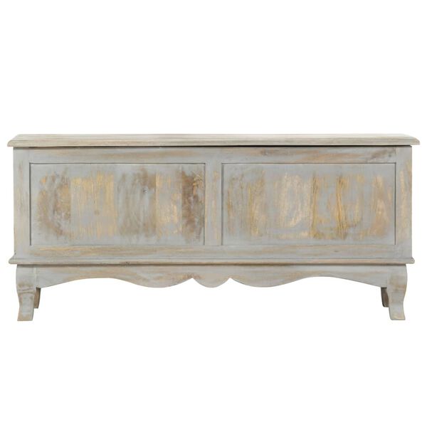 vidaXL Storage Box Grey 100x38x45 cm Solid Mango Wood