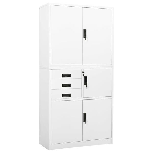 vidaXL Office Cabinet White 90x40x180 cm Steel