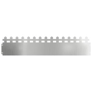 vidaXL Lawn Edgings 10 pcs 103 x 0.05 x 22 cm Galvanised Steel Silver