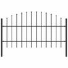 vidaXL Garden Fence Woerden with Spear Top Steel 170x100 cm Black