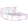 vidaXL Bed Frame without Mattress Wax Brown 135x190 cm Double Solid Wood Pine