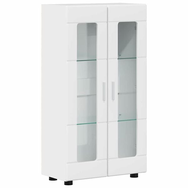 vidaXL Sideboard with Shelf FLORIN High Gloss White 55.5 x 29 x 103 cm