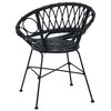 vidaXL Dining Chair 2 pcs Black 49 x 51 x 81 cm Rattan and Iron