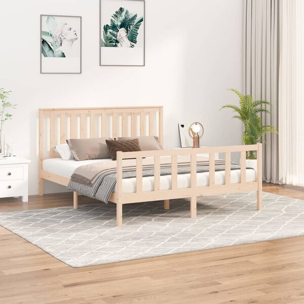 vidaXL Bed Frame without Mattress 160x200 cm Solid Wood Pine