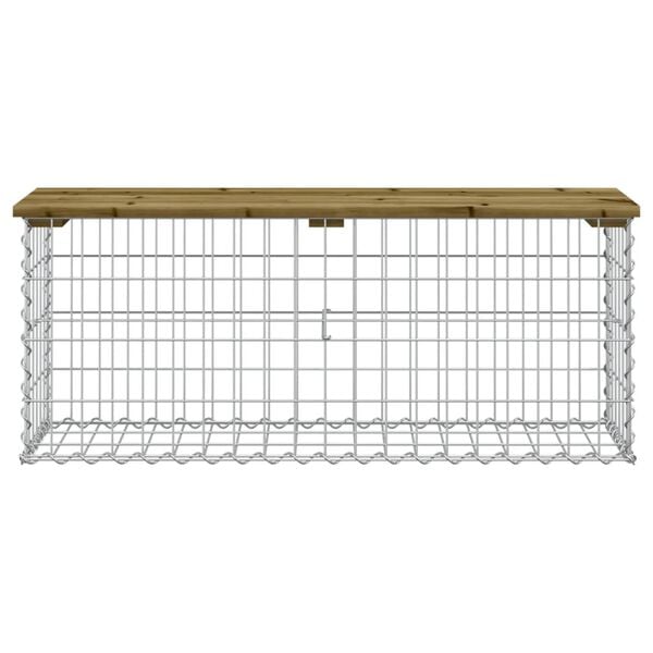 vidaXL Garden Bench Gabion Design 103x31.5x42 cm Impregnated Wood Pine