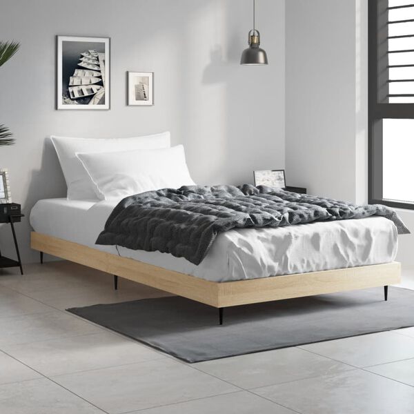 vidaXL Bed Frame without Mattress Sonoma Oak 90x200 cm Engineered Wood