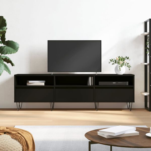 vidaXL TV Cabinet Black 150x30x44.5 cm Engineered Wood