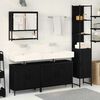 vidaXL Bathroom Furniture Set with Shelf 4 pcs Black Engineered wood