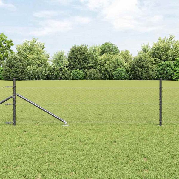 vidaXL Fence Post Grey 25 x 0.5 m (25 mm mesh) Steel