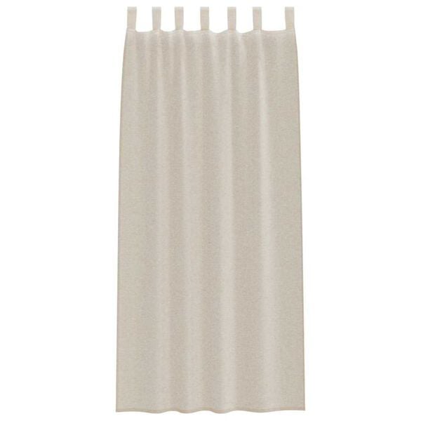 vidaXL Voile Curtain with Curtains 2 pcs Sand 260 x 140 cm Polyester