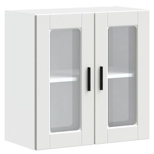 vidaXL Kitchen Wall Cabinet with Glass Door Porto White