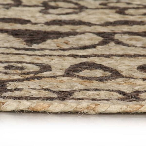 vidaXL Handmade Rug Jute with Dark Brown Print 90 cm