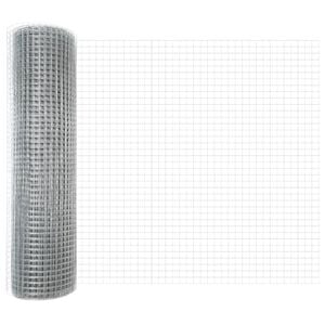 vidaXL Welded Wire Fence Silver 0.6 x 25 m