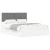 vidaXL Bed Frame with Upholstered Headboard Light Grey 200 x 200 cm