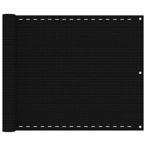 vidaXL Balcony Screen Black 75x400 cm HDPE
