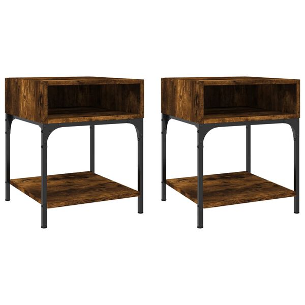 vidaXL Bedside Tables 2 pcs Smoked Oak 40x41x50 cm Engineered Wood