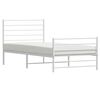 vidaXL Metal Bed Frame without Mattress with Footboard White 80x200cm