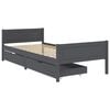 vidaXL Bed Frame without Mattress Dark Grey Solid Wood Pine 90x200 cm (322124+321990)