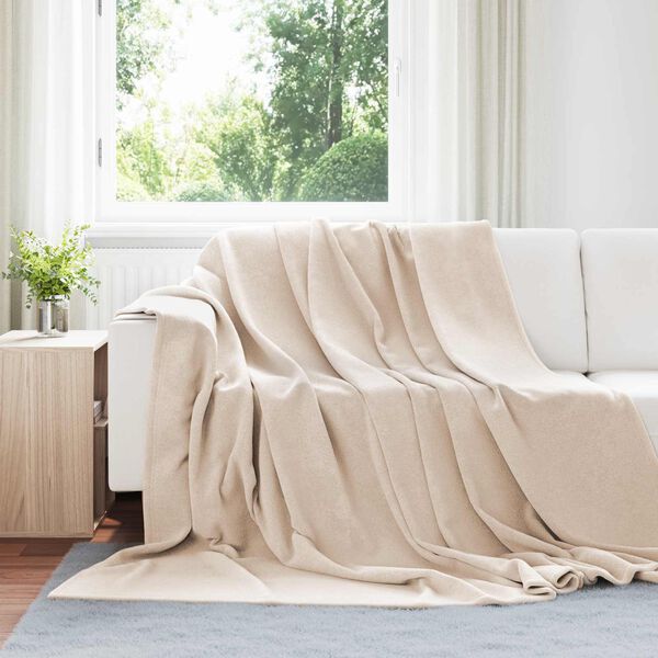 vidaXL Throw Blankets 6 pcs Beige 220 x 240 cm Fleece