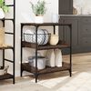 vidaXL Kitchen Trolley Brown Oak 60x41x80.5 cm Engineered Wood