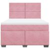 vidaXL Box Spring Bed with Mattress Pink 140x190 cm Velvet