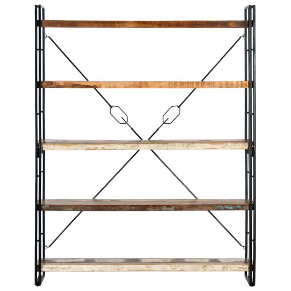 vidaXL 5-Tier Bookcase 140x30x180 cm Solid Reclaimed Wood