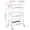 vidaXL Storage Trolley 3-Tier Blue 42x41.5x77 cm Steel