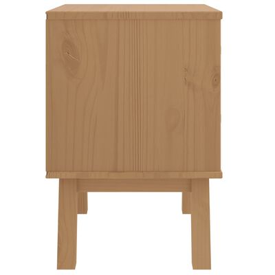 vidaXL Bedside Cabinet OLDEN White and Brown Solid Wood Pine