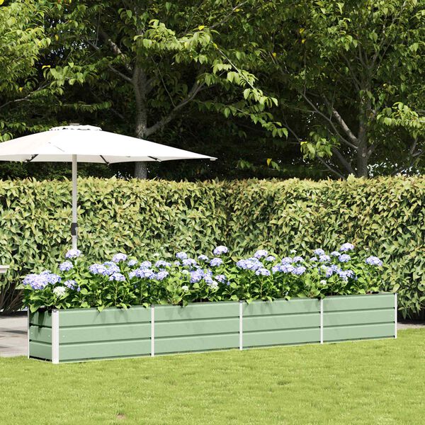vidaXL Planter Pastel Green 385 x 50 x 45 cm Galvanised Steel