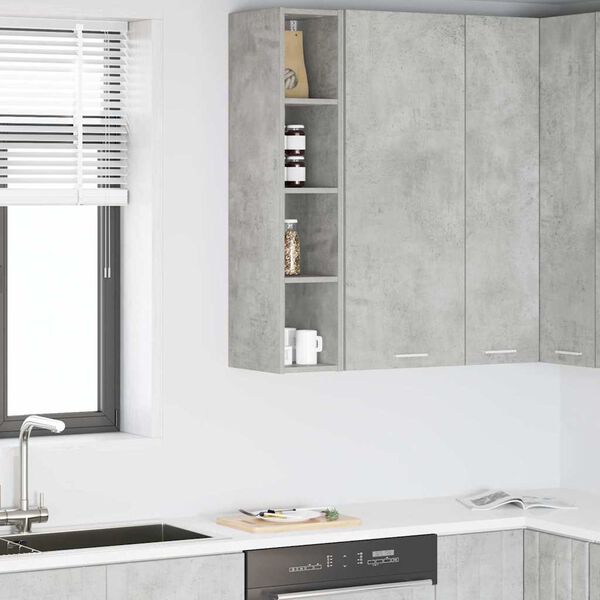 vidaXL Hanging Cabinet with Storage Concrete Grey 20 x 29.5 x 100 cm