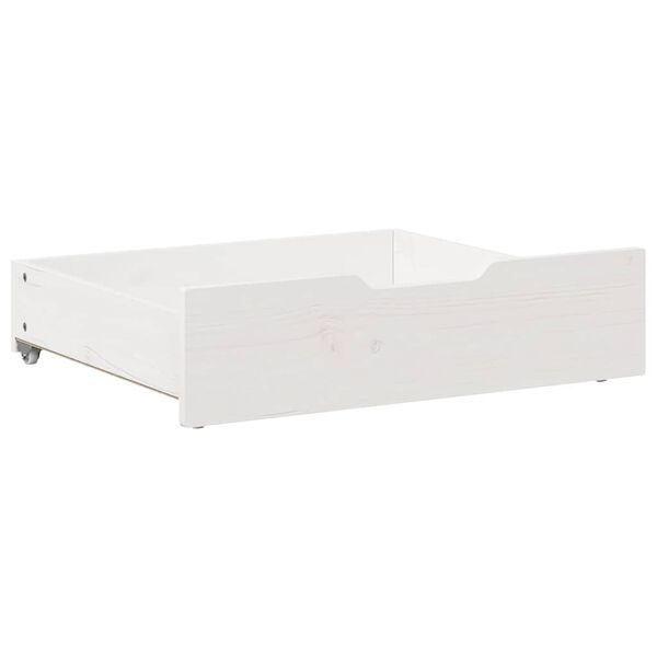 vidaXL Under-Bed Drawers 2 pcs White 75x55x17 cm Solid Wood Pine