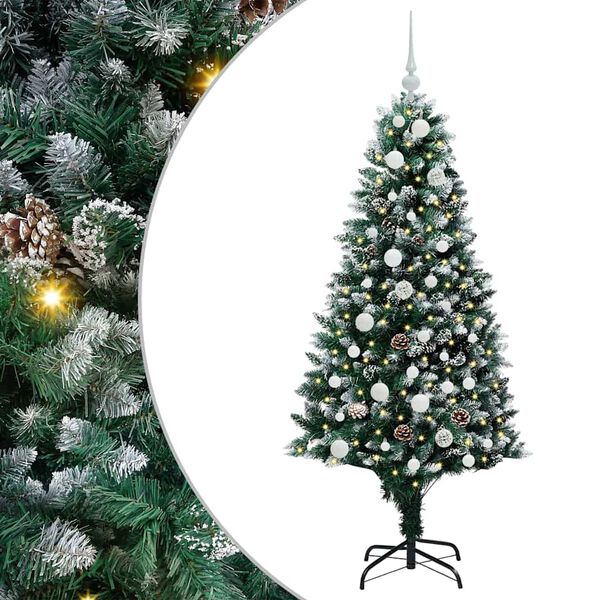 vidaXL Artificial Christmas Tree with 150 LEDs with Stand Green 150 cm