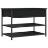 vidaXL Shoe Bench Black 70x42.5x50 cm Engineered Wood