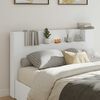 vidaXL Headboard Cabinet with LED White 160 x 16.5 x 103.5 cm