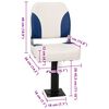 vidaXL Foldable Boat Seat 2 Set Blue and White 41x36x48 cm