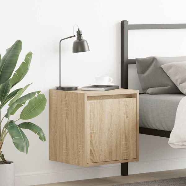 vidaXL Wall-Mounted Bedside Cabinets 2 pcs Sonoma Oak 38x34x40 cm