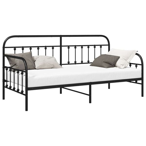 vidaXL Daybed Frame Black 90 x 190 cm Powder-Coated Steel