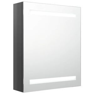 vidaXL Bathroom Cabinet | Shining Grey | MDF with Melamine Finish, Glass