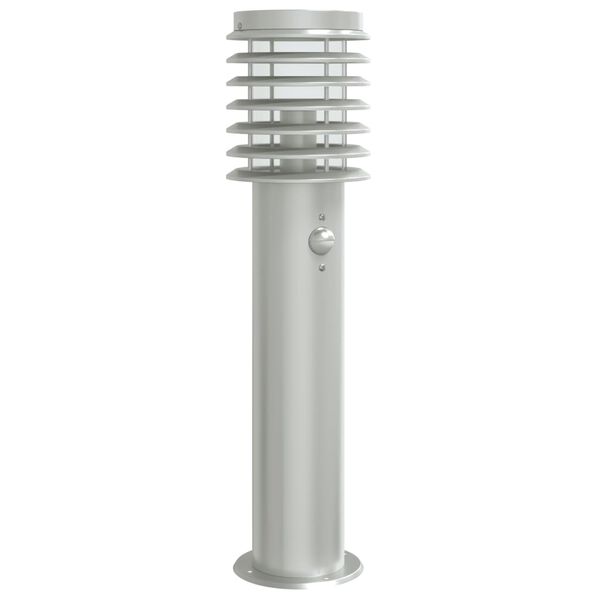 vidaXL Outdoor Floor Lamp with Sensor Silver 60 cm Stainless Steel