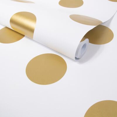 Noordwand Wallpaper Kids @ Home Dotty White and Gold