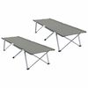 vidaXL Folding Camping Bed Folding 2 pcs Grey 194 x 62.5 x 42.5 cm