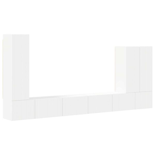 vidaXL TV Wall Cabinet Set Wall-mounted 6 pcs White
