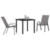 vidaXL Garden Dining Set 3 pcs Grey and Black Powder-coated Steel