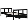 vidaXL Kids Bed Frame with Drawers Black 90x190 cm Solid Wood Pine