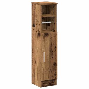 vidaXL Bathroom Cabinet with Roll Holder Old Wood 20.5x22x90 cm