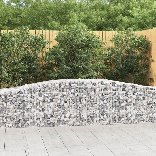 vidaXL Arched Gabion Baskets 4 pcs 400x50x80/100 cm Galvanised Iron