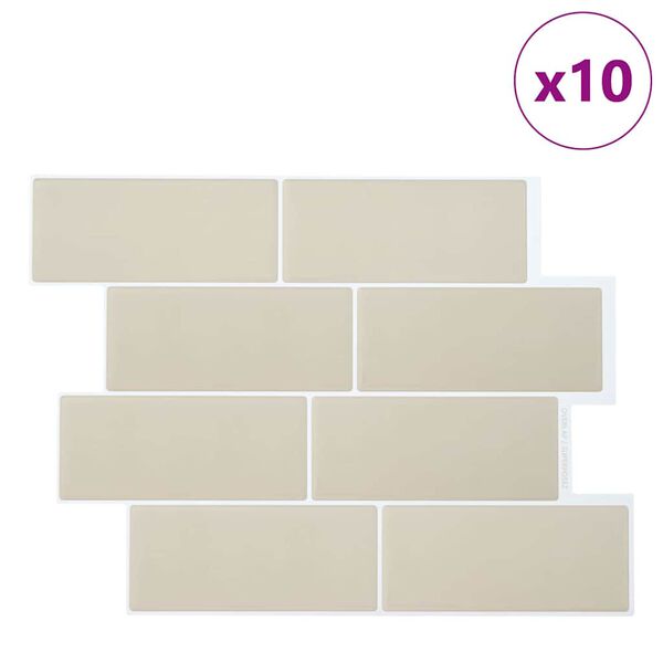 vidaXL Decorative Stickers 10 pcs Beige 29.4 x 21.4 cm