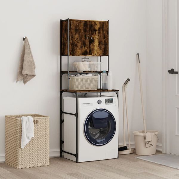 vidaXL Washing Machine Cabinet Smoked Oak 68x48.5x194 cm