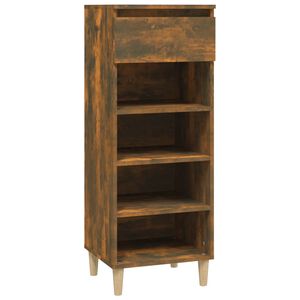 vidaXL Shoe Cabinet Smoked Oak 40x36x105 cm Engineered Wood
